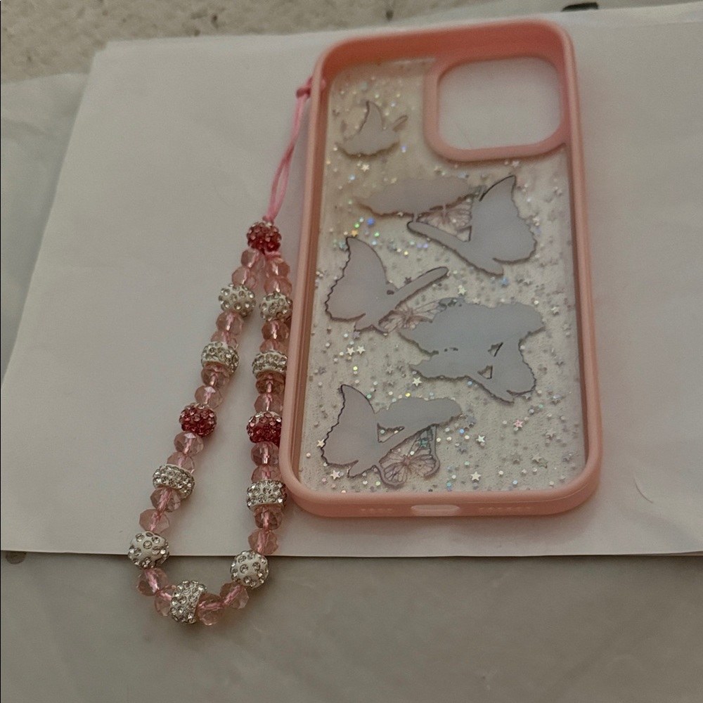 Butterfly iPhone Case with Beaded Strap - Picture 5 of 5